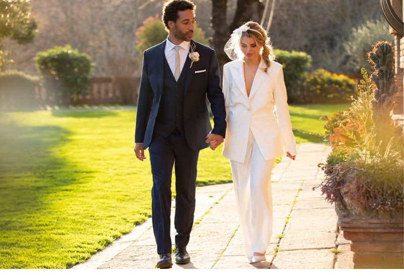 White Pantsuits for Wedding - Sumissura